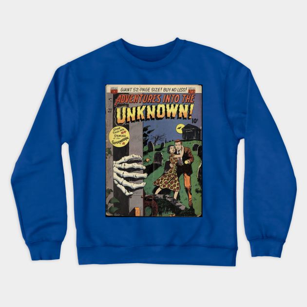 Adventures Into the Unknown Comic Cover Crewneck Sweatshirt by Brockapulco